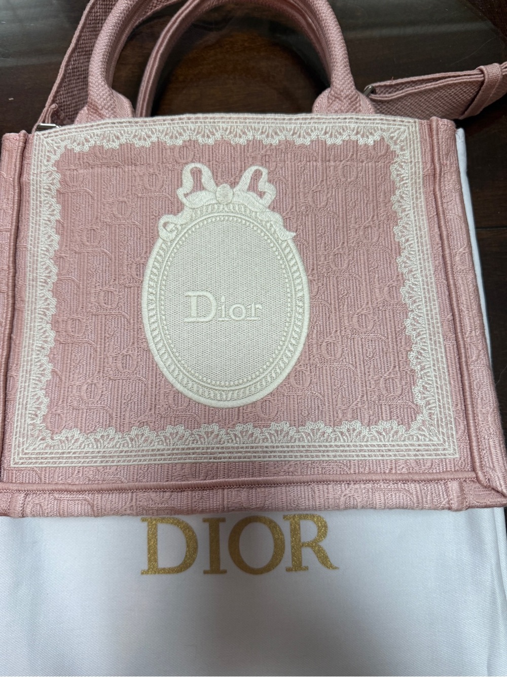 Pink Embroidered Book Tote - Dior - Picture 2 of 11
